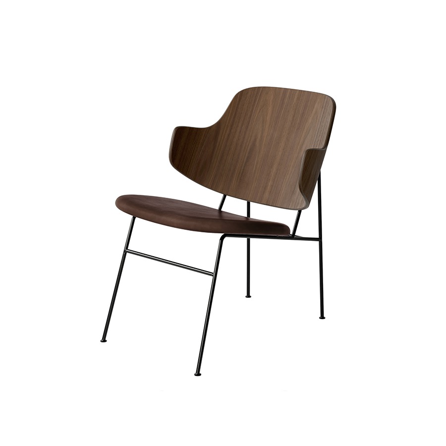 오도 코펜하겐 펭귄 라운지 체어 Penguin Lounge Chair, Seat Upholstered Black/Walnut/Dakar 0329