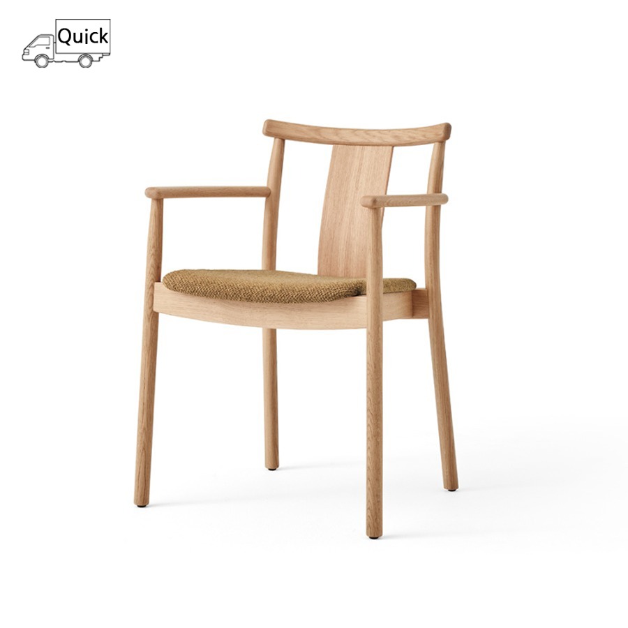 오도 코펜하겐 메르커 다이닝 암체어 Merkur Dining Chair w Armrest Seat Upholstered, Oak/Boucle6